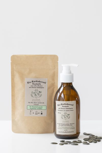 Set - Kürbiskernöl Handseife + Nachfüllpack
