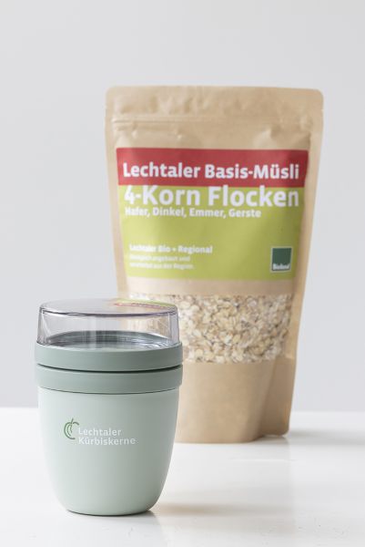 Set - Lunchpot + 4-Korn Flocken Basis-Müsli
