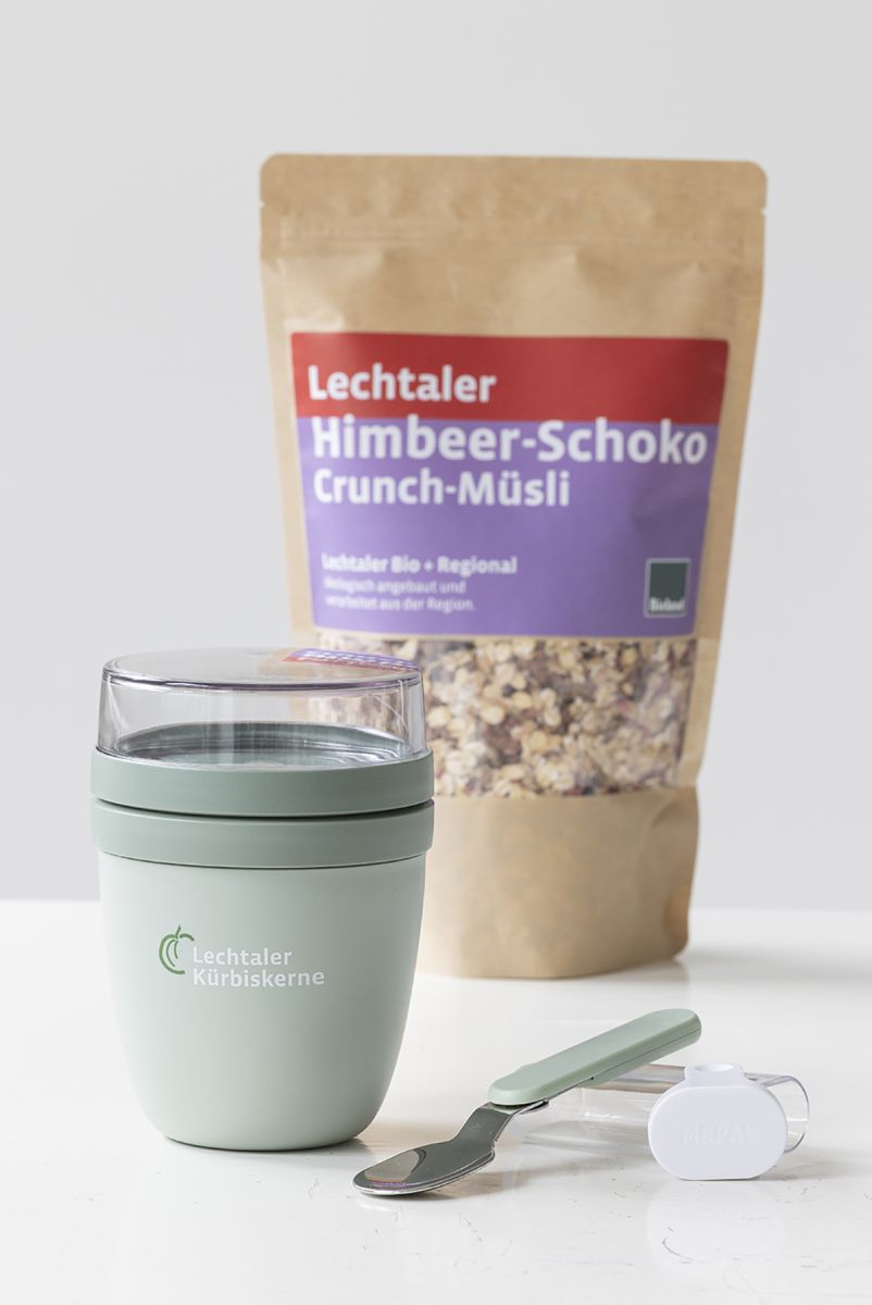 Set - Lunchpot + Löffel + Himbeer-Schoko Crunch-Müsli
